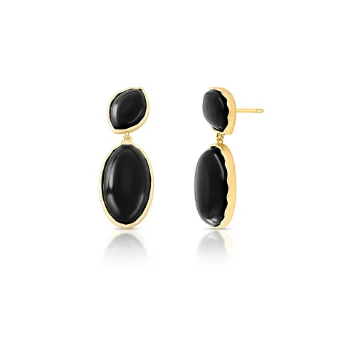 BRINCO OVAL NAVETE EM PÊNDULO COM PEDRA RECONSTITUÍDA